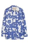 Marni Floral-print Shirt Jacket In Periwinkle