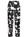 Marni White Trousers With Black Flower Print In Black