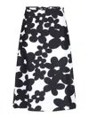 Marni Floral Pattern High Waist A-line Skirt In Black
