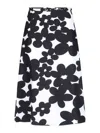 Marni Floral Pattern High Waist A-line Skirt In Black  