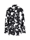 Marni Floral Pattern Black Silk Shirt In Black