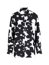 Marni Floral Pattern Black Silk Shirt In Black