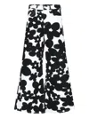 Marni Cotton Trousers With Black And White Dillies Print In White