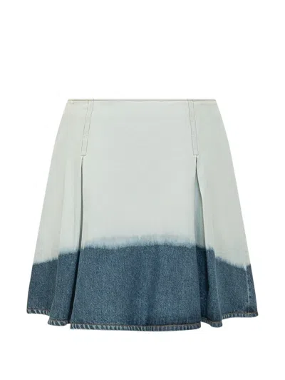 Marni Dip-dye Pleated Skirt In White