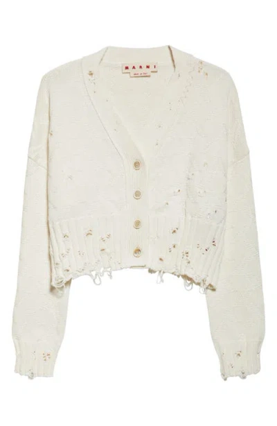 MARNI MARNI DISHEVELLED COTTON CROP CARDIGAN