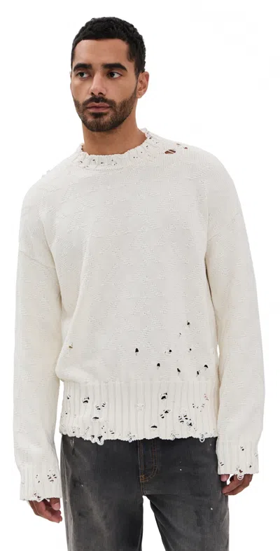 Marni Dishevelled Cotton Sweater Lily White