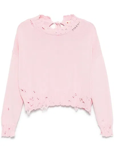 MARNI DISHEVELLED COTTON SWEATER