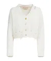 Marni Destroyed-effect Cropped Cardigan In White