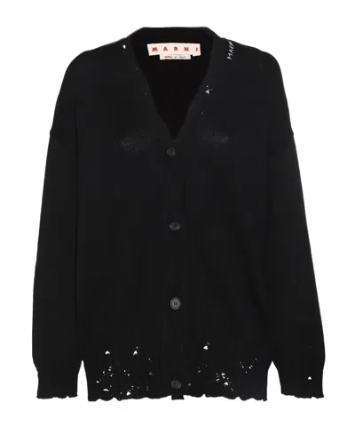 MARNI MARNI DISTRESSED BUTTON-UP CARDIGAN