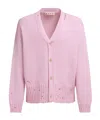 Marni Distressed Detailing Knit Cardigan In Pink