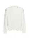 Marni Distressed Crewneck Knitted Jumper In White