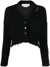 Marni Logo-embroidered Cotton Cardigan In Black