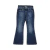 Marni Distressed Denim Flared Pants Kids In Blue