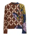 Marni Multicolour Argyle Wool-mohair Two-in-one Jumper In Brown