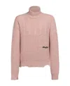Marni Distressed Virgin Wool Turtleneck Sweater In Nude