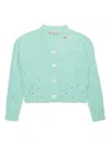 Marni Distressed-finish Cardigan In Green