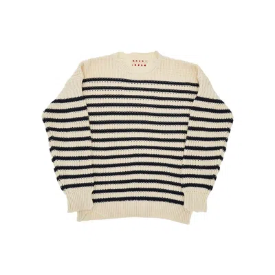Marni Distressed Striped Sweater Kids In Multicolor