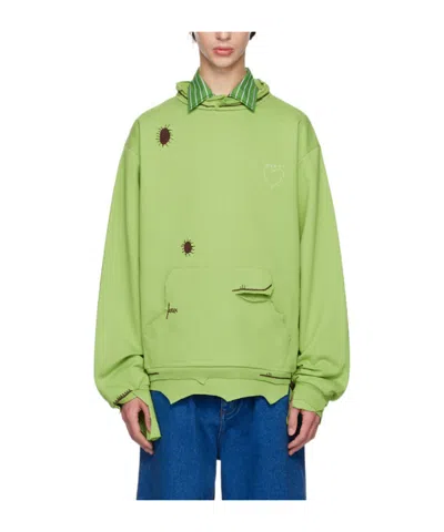 Marni Door-effect Hoodie In Green