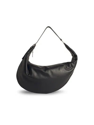 MARNI MARNI DOT' MEDIUM HOBO BAG IN BLACK LEATHER