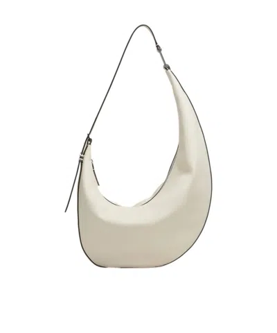 Marni Cream Leather Dot Small Hobo Bag In White