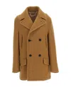 Marni Double-breasted Long-sleeved Coat In Brown