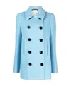 Marni Double-breasted Short Coat In Blue