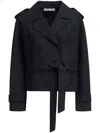 Marni Double-breasted Trench Jacket In 黑色