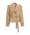 Marni Double-breasted Jacket With Belted Waist In Nude