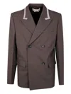 Marni Tailored Jacket With Notched Lapel And Pockets In Brown