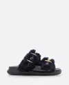 Marni Slides Fussbett Aus Schwarzem Leder In Black