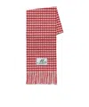 Marni Double Check Wool And Mohair Red And White Scarf In Red