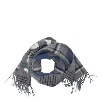 Marni Double Check Wool Scarf In 8 In Grey