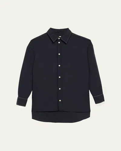 MARNI DOUBLE CONTRAST CUFF BUTTON-FRONT SHIRT