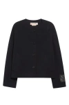 Marni Double Face Virgin Wool & Cashmere Jacket In Black