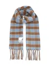 Marni Double-face Wool Scarf Scarves And Foulards Blue In Multi