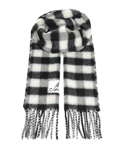Marni Double-face Wool Scarf In Gray