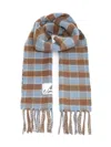 Marni Double-face Wool Scarf Scarves And Foulards Blue In Multi