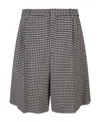 Marni Double-faced Houndstooth Wool Bermuda Shorts In Gray