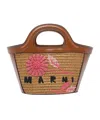 Marni Tropicalia Floral-embroidered Woven Clutch Bag In Multi