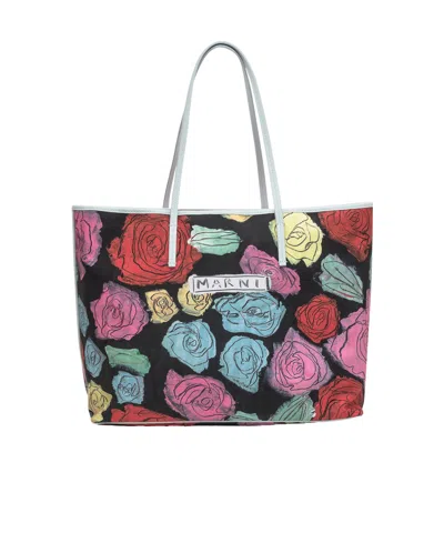Marni Double Handle Shoulder Bag In Multicolor