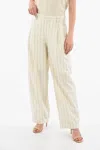 Marni Double-pleated Pin Stripe Wide Leg Pants In Beige