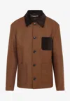 Marni Brown Virgin Wool Double Splittable Wool Felt Workwear Jacket In Brown