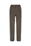 Marni Dove Grey Wool Pants In Brown