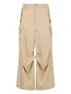 Marni Wide-leg Trousers Cargo Pockets In Neutral