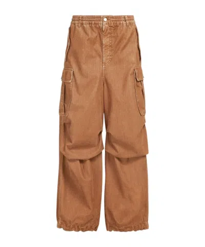 Marni Draped-detail Cargo Pants In Brown
