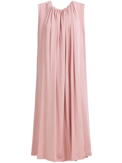 Marni Draped Midi Shift Dress In Pink
