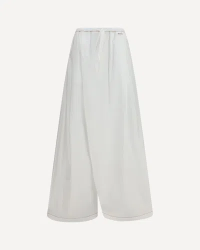 Marni Draping Wide-leg Pants In White