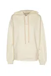 Marni Drawstring Hood Logo Hoodie In Natural White