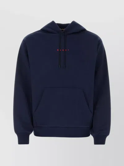 MARNI DRAWSTRING HOODED COTTON SWEATSHIRT