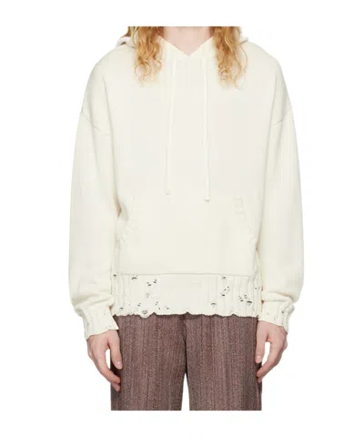 Marni Drawstring Hoodie In White
